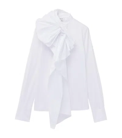 Alexander Mcqueen Cotton Poplin Asymmetric Shirt In White