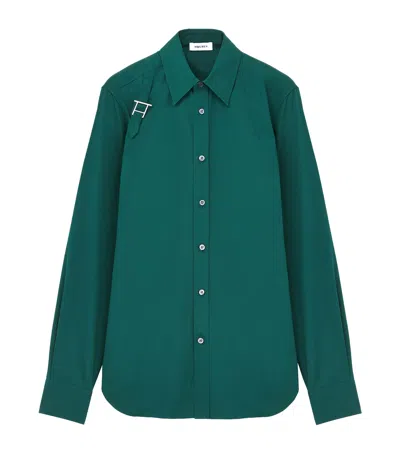 Alexander Mcqueen Cotton Poplin Harness Shirt In Green