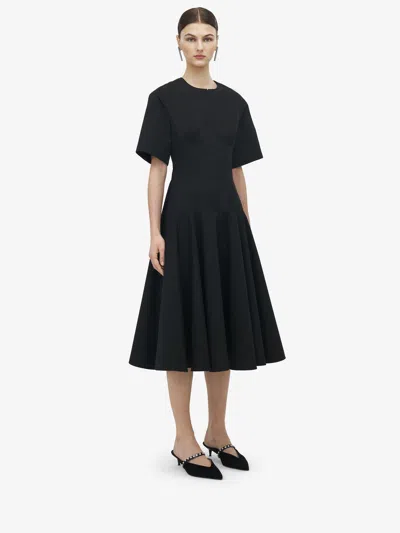 Alexander Mcqueen Cotton Poplin Midi Dress