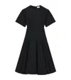 Alexander Mcqueen Cotton Poplin Midi Dress In Black