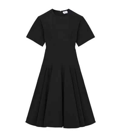 Alexander Mcqueen Cotton Poplin Midi Dress In Black