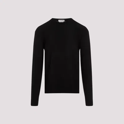 Alexander Mcqueen Ribbed Cotton Crew-neck Sweater In Black