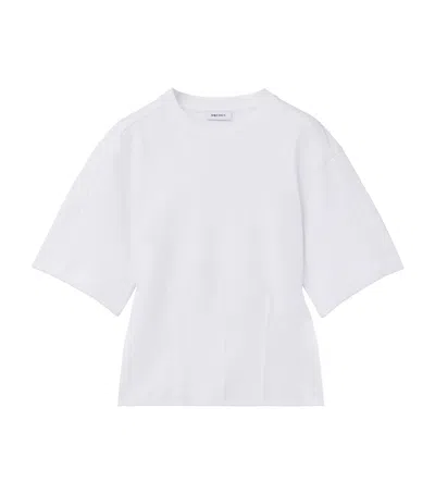 Alexander Mcqueen Cotton Rib-front T-shirt In White
