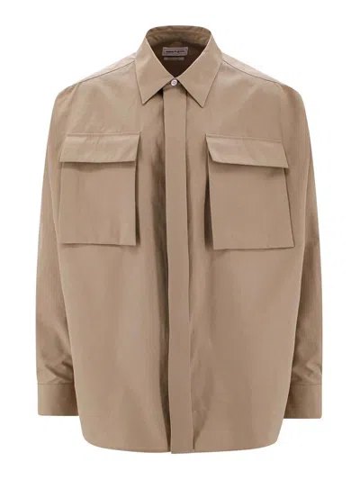 Alexander Mcqueen Cotton Shirt In Beis