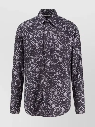 Alexander Mcqueen Cotton Shirt Featuring All-over Print In Purple