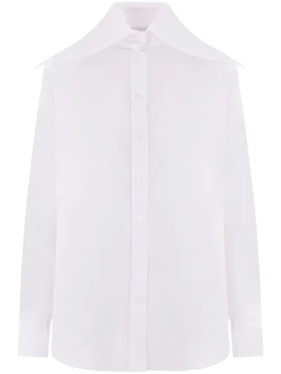 Alexander Mcqueen Cotton Shirt With Wide Collar In White
