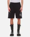 Alexander Mcqueen Alexander Mc Queen Black Bermuda Shorts With Distorted Logo In Black