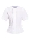 Alexander Mcqueen Cotton Short Sleeve Top In White