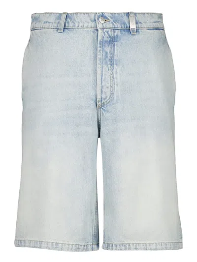 Alexander Mcqueen Cotton Denim Shorts In Blue Wash