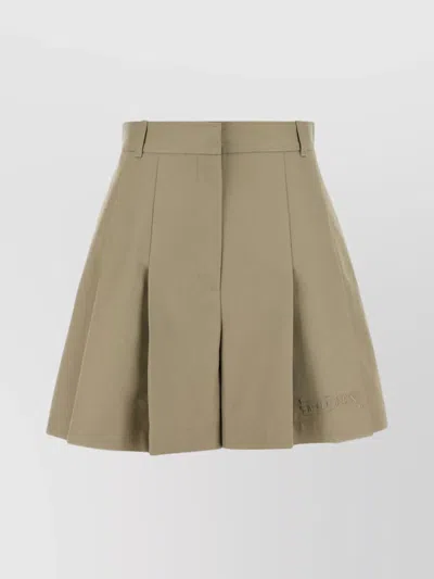 ALEXANDER MCQUEEN COTTON SHORTS WITH PLEATED DESIGN AND BELT LOOPS
