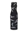 Alexander Mcqueen Embroidered Silk Dress In Black