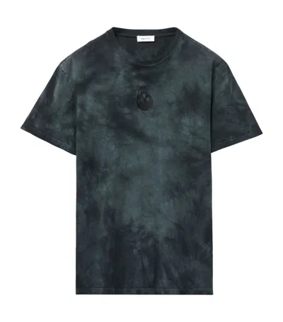 Alexander Mcqueen Mcqueen Skull Patch Tie Dye Cotton T-shirt In Black