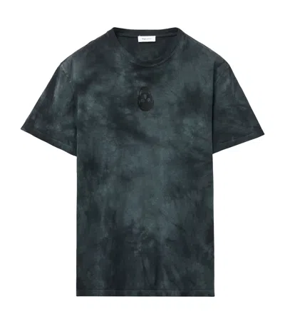 Alexander Mcqueen Mcqueen Skull Patch Tie Dye Cotton T-shirt In Black