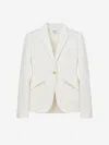 Alexander Mcqueen Cotton Structured Blazer In White