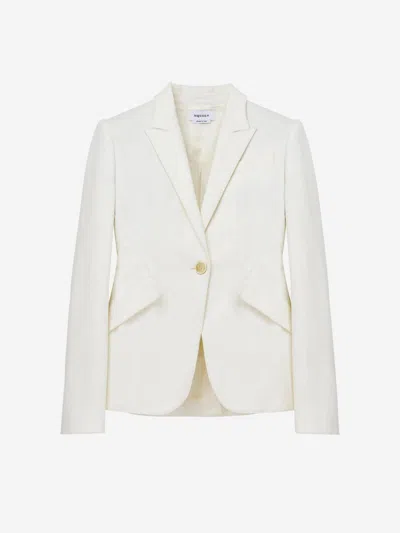 Alexander Mcqueen Cotton Structured Blazer In White