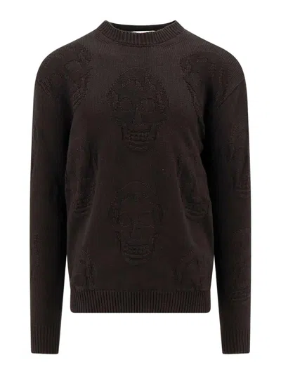 ALEXANDER MCQUEEN COTTON SWEATER WITH SKULL MOTIF