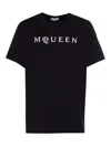Alexander Mcqueen Logo Print Crewneck T-shirt In Black