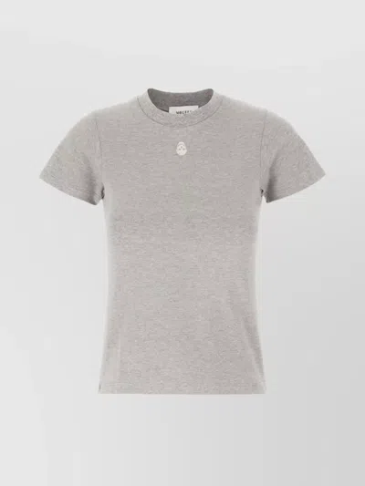 Alexander Mcqueen Cotton T-shirt Short Sleeves Crew Neck In Gray