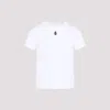 Alexander Mcqueen Women White Crewneck T-shirt With Skull Embroidery On The Front In Cotton Woman In White