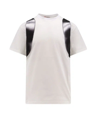 ALEXANDER MCQUEEN COTTON T-SHIRT WITH BLACKEWHITE PRINT