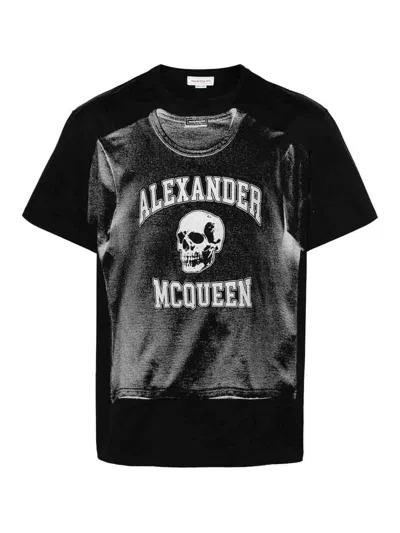 Alexander Mcqueen Mcqueen Logo Print T-shirt In Black