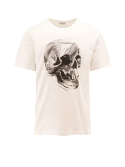 Alexander Mcqueen Cotton T-shirt With Iconic Print In White