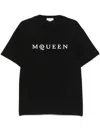 Alexander Mcqueen Logo Print Crewneck T-shirt In Black
