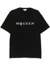 Alexander Mcqueen Logo Lettering Crewneck T-shirt In Black