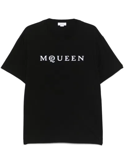 Alexander Mcqueen Cotton T-shirt With Print  In Black