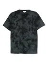 Alexander Mcqueen Skull Embroidered Tie-dye T-shirt In Black