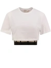 ALEXANDER MCQUEEN COTTON T-SHIRT WITH TULLE BUSTIER