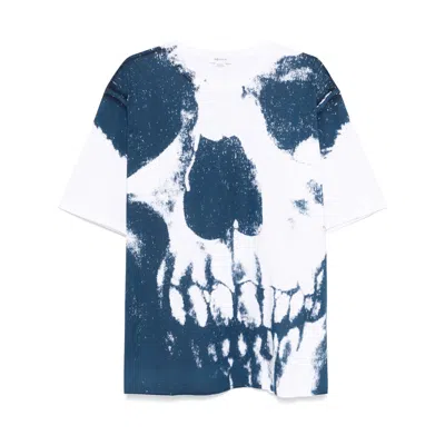 Alexander Mcqueen Classic Fit T-shirt With Distressed Skull Graphic In Multi
