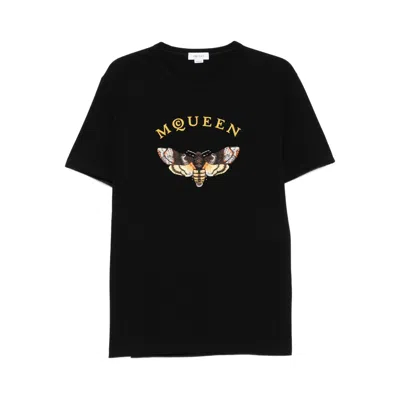 Alexander Mcqueen Embroidered T-shirt In Black