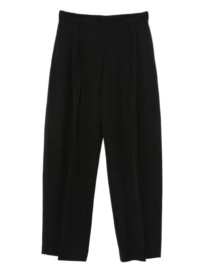 Alexander Mcqueen Cotton Tapered Trousers In Black