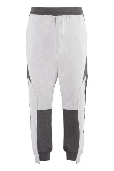 Alexander Mcqueen Logo Printed Colourblock Track Pants In White