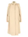 Alexander Mcqueen Cotton Trench Coat In Sand