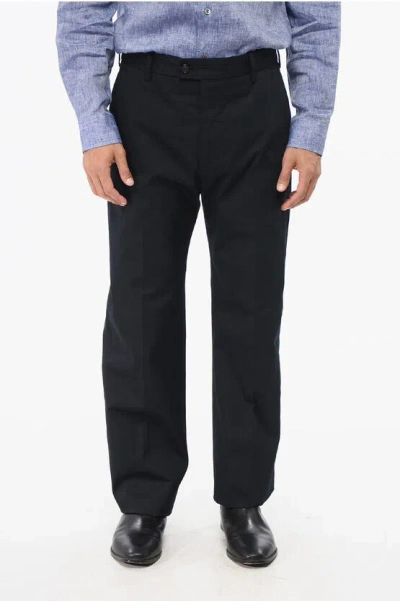 Alexander Mcqueen Cotton Twill Chino Pants With Logoed Detail In Black
