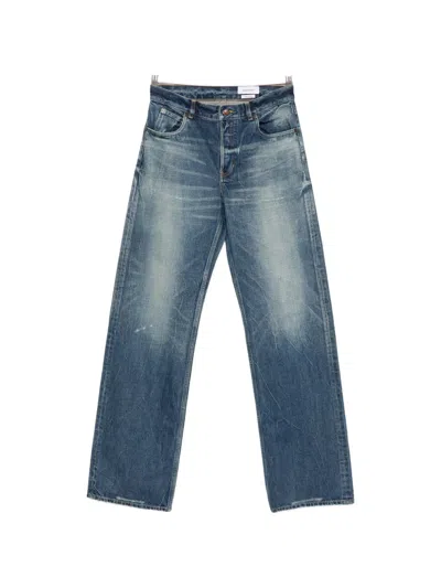 Alexander Mcqueen Cotton Washed Jeans In Blue