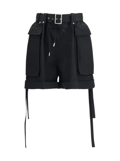 Alexander Mcqueen Cotton With Cargo Pockets Bermuda Shorts In Black