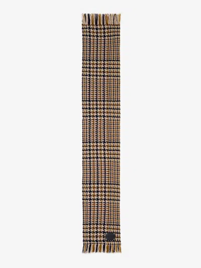Alexander Mcqueen Country Check Scarf In Camel Ivory
