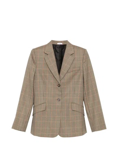 Alexander Mcqueen Country Check Single-breasted Blazer In Brown