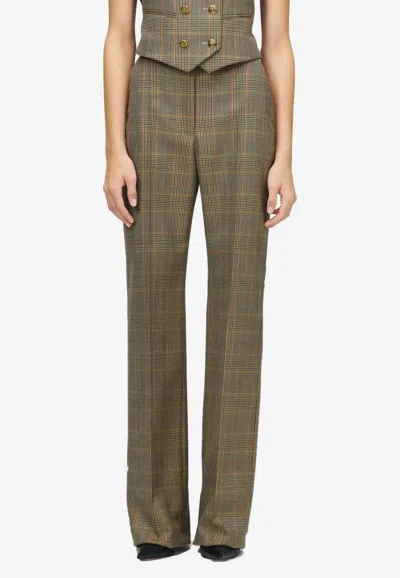 Alexander Mcqueen Country Check Tailored Pants In Brown