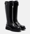 Alexander Mcqueen Countryside Zip-detailed Buckle Knee Boots In Black