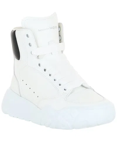 Alexander Mcqueen Court Leather Sneaker In White