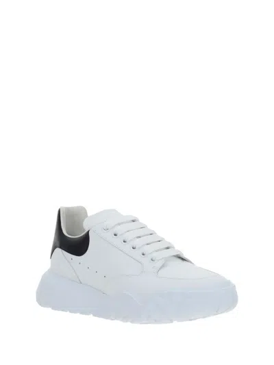 Alexander Mcqueen Court Leather Trainers In Black