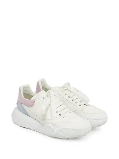 Pre-owned Alexander Mcqueen Court Leather Sneakers In White