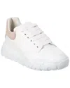 Alexander Mcqueen Oversized Leather Sneakers With Chunky Sole And Logo Detail In White