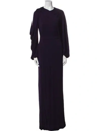 Pre-owned Alexander Mcqueen Cowl Neck Long Dress W/ Tags In Purple