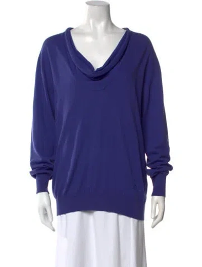 Pre-owned Alexander Mcqueen Cowl Neck Long Sleeve Top In Purple