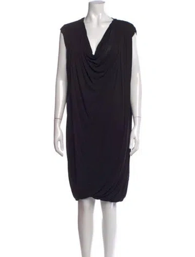 Pre-owned Alexander Mcqueen Cowl Neck Mini Dress In Black